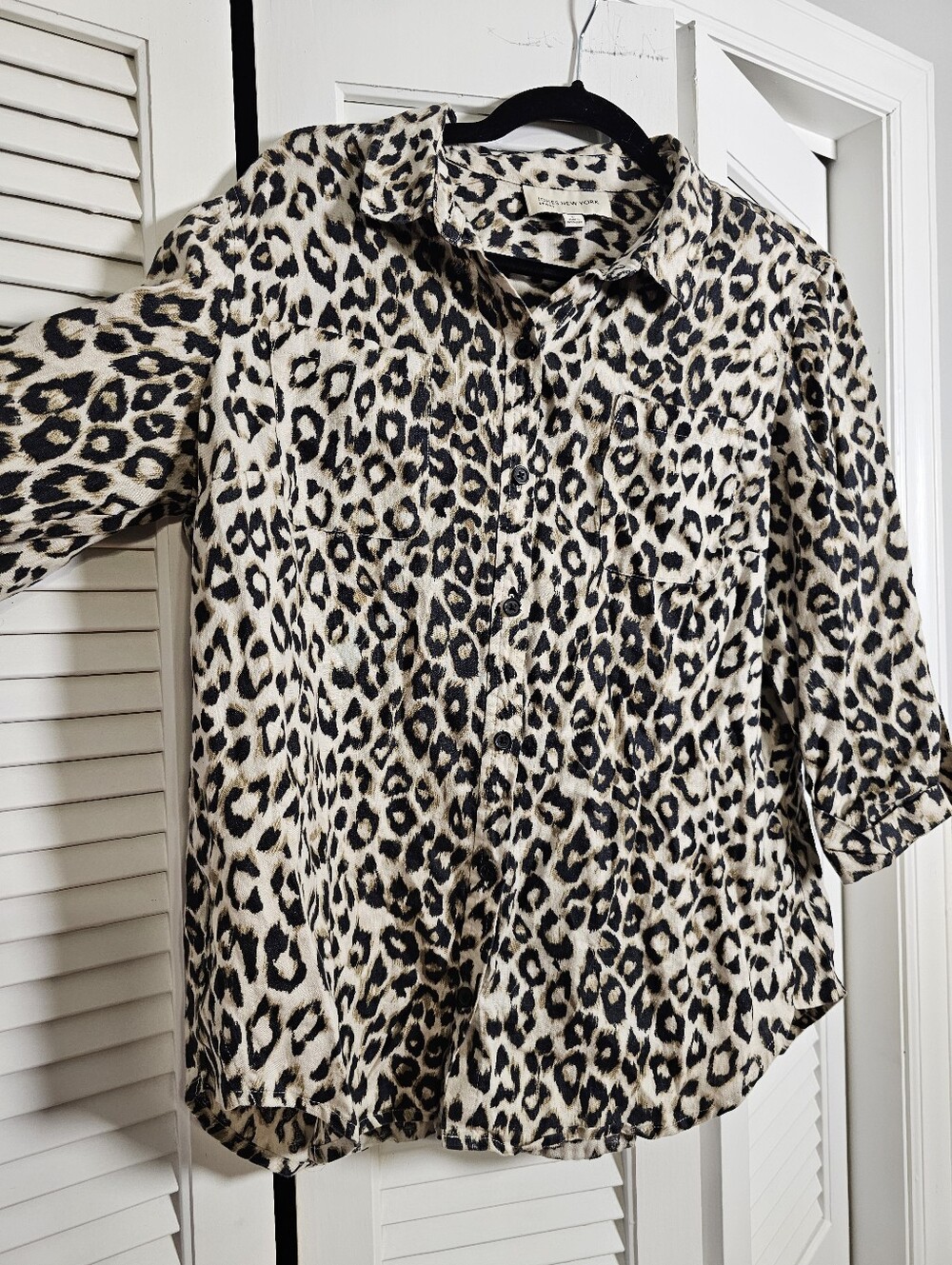 Linen Leopard Print Button Shirt
